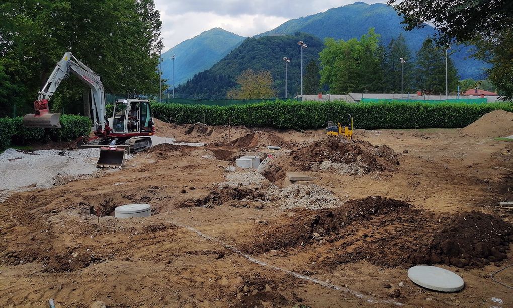 Construction of pump track in Tolmin, Slovenia